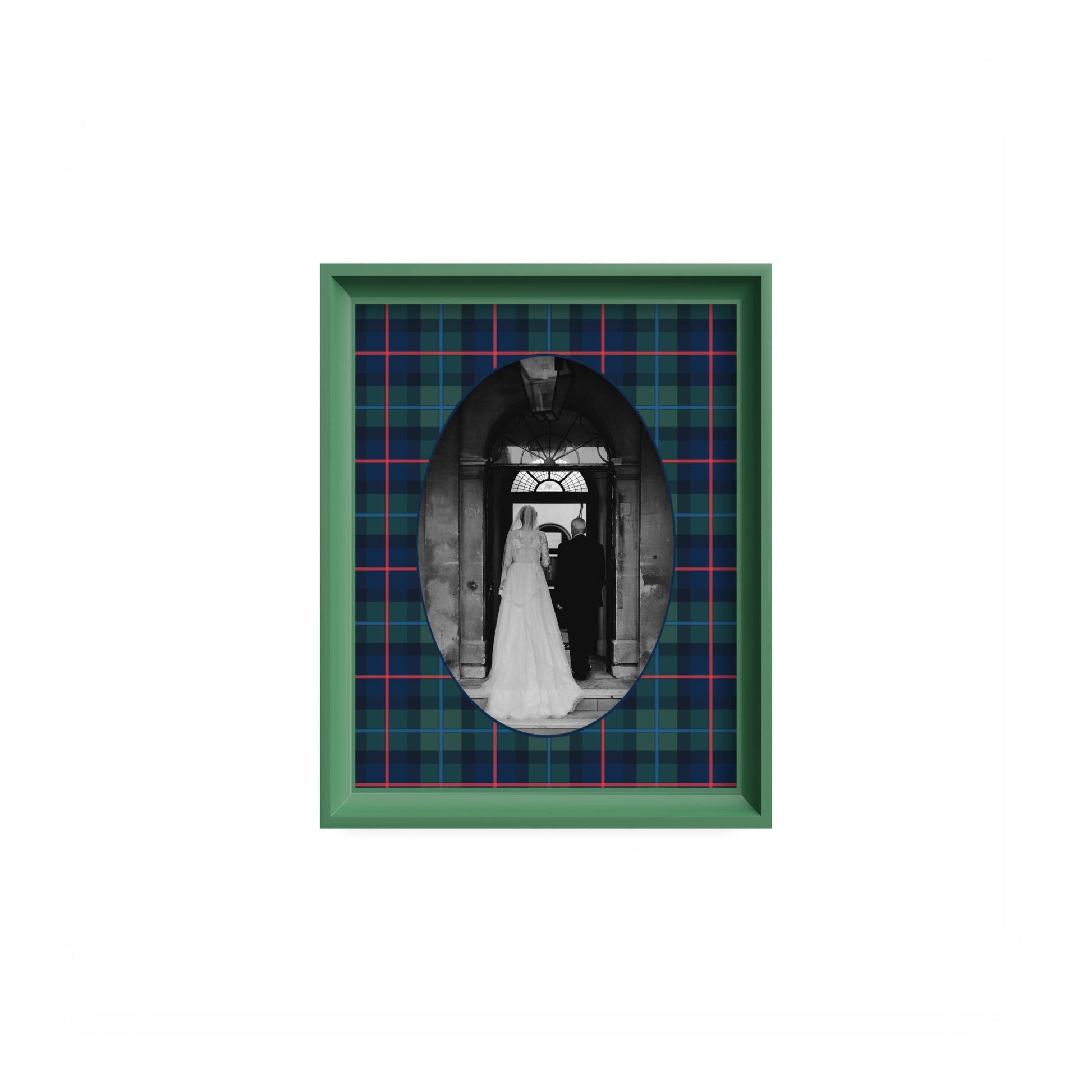 Campbell of Cawdor Tartan Photo Mount - mount for picture frame - green frame - wall hanging - Coeur et Maman