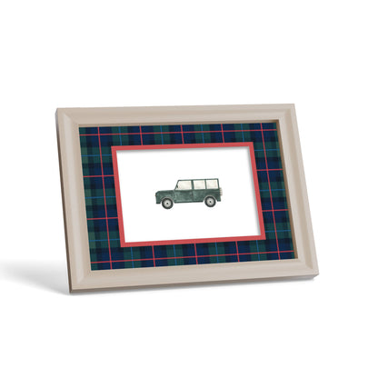 Campbell of Cawdor Tartan Photo Mount - custom photo mat for framing - cream frame - surface leaning - Coeur et Maman