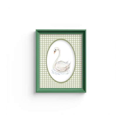 Gingham Photo Mount - mount for picture frame - green frame - wall hanging - Coeur et Maman