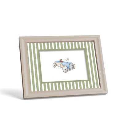 Medium Stripes Photo Mount - custom photo mat for framing - cream frame - surface leaning - Coeur et Maman