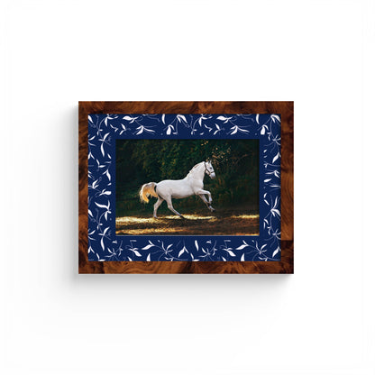 Botanical Photo Mount - custom photo mat for framing - equestrian gifts - burlwood frame - wall hanging - Coeur et Maman