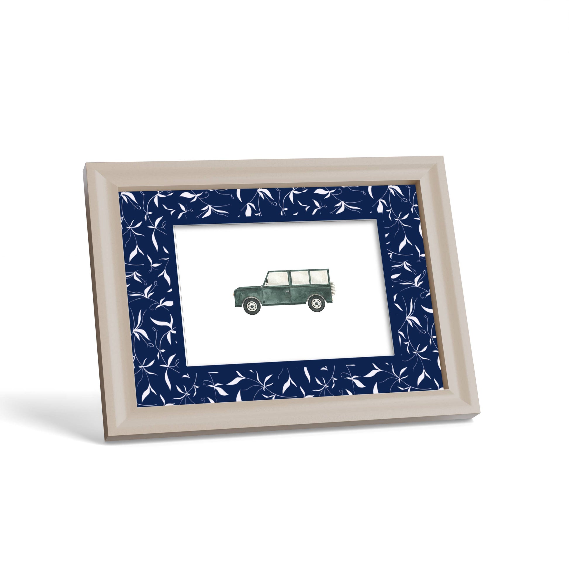 Botanical Photo Mount - custom photo mat for framing - cream frame - surface leaning - Coeur et Maman