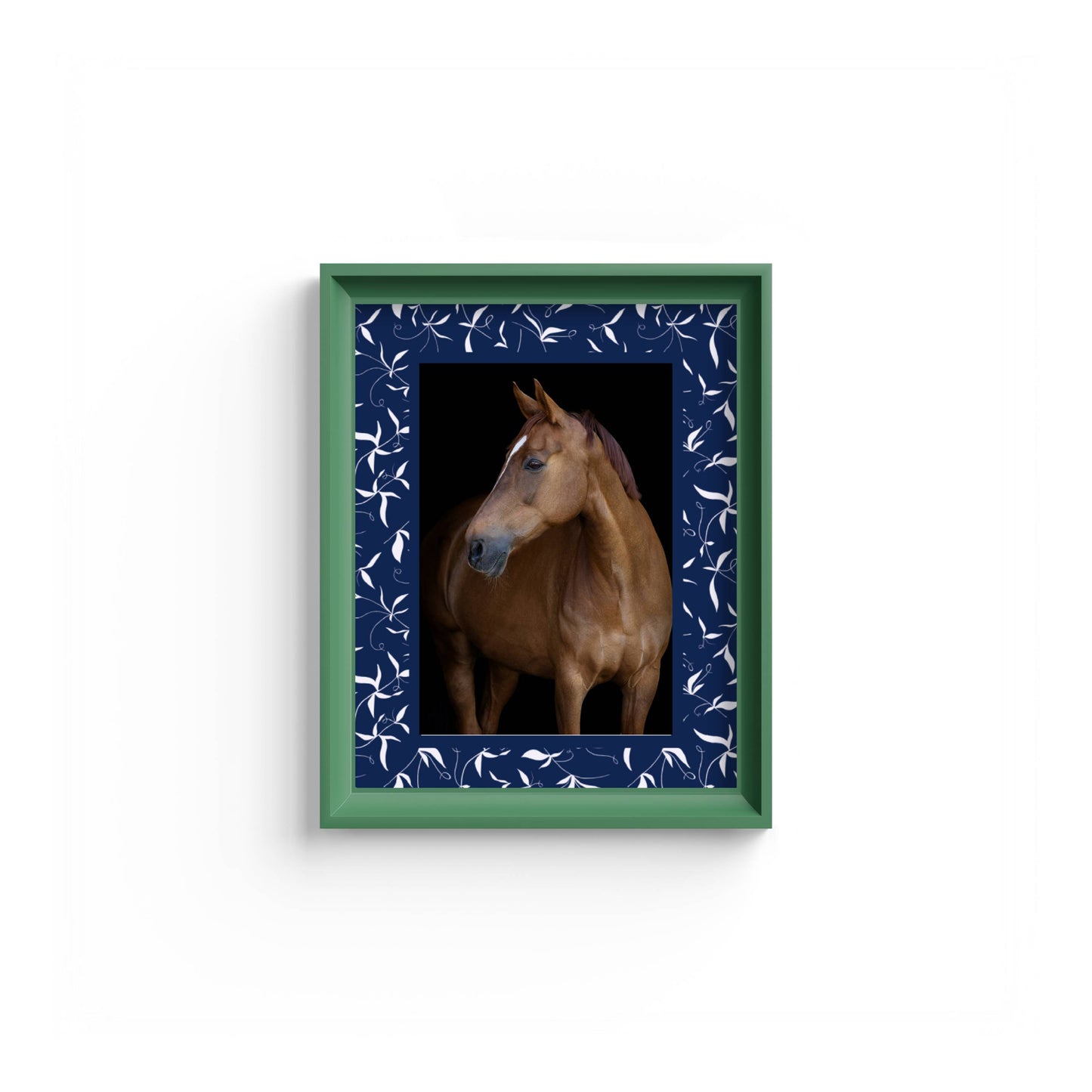 Botanical Photo Mount - mount for picture frame - equestrian gifts - green frame - wall hanging - Coeur et Maman