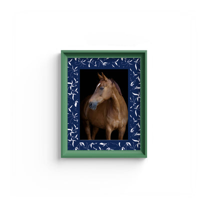 Botanical Photo Mount - mount for picture frame - equestrian gifts - green frame - wall hanging - Coeur et Maman