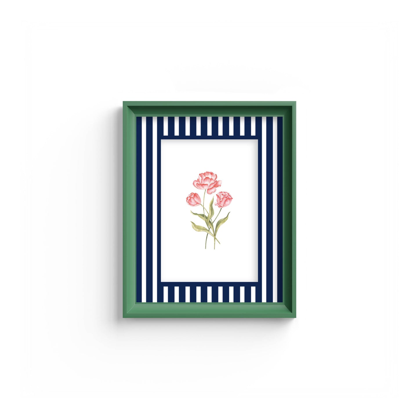 Medium Stripes Photo Mount - mount for picture frame for graduation certificates - green frame - wall hanging - Coeur et Maman