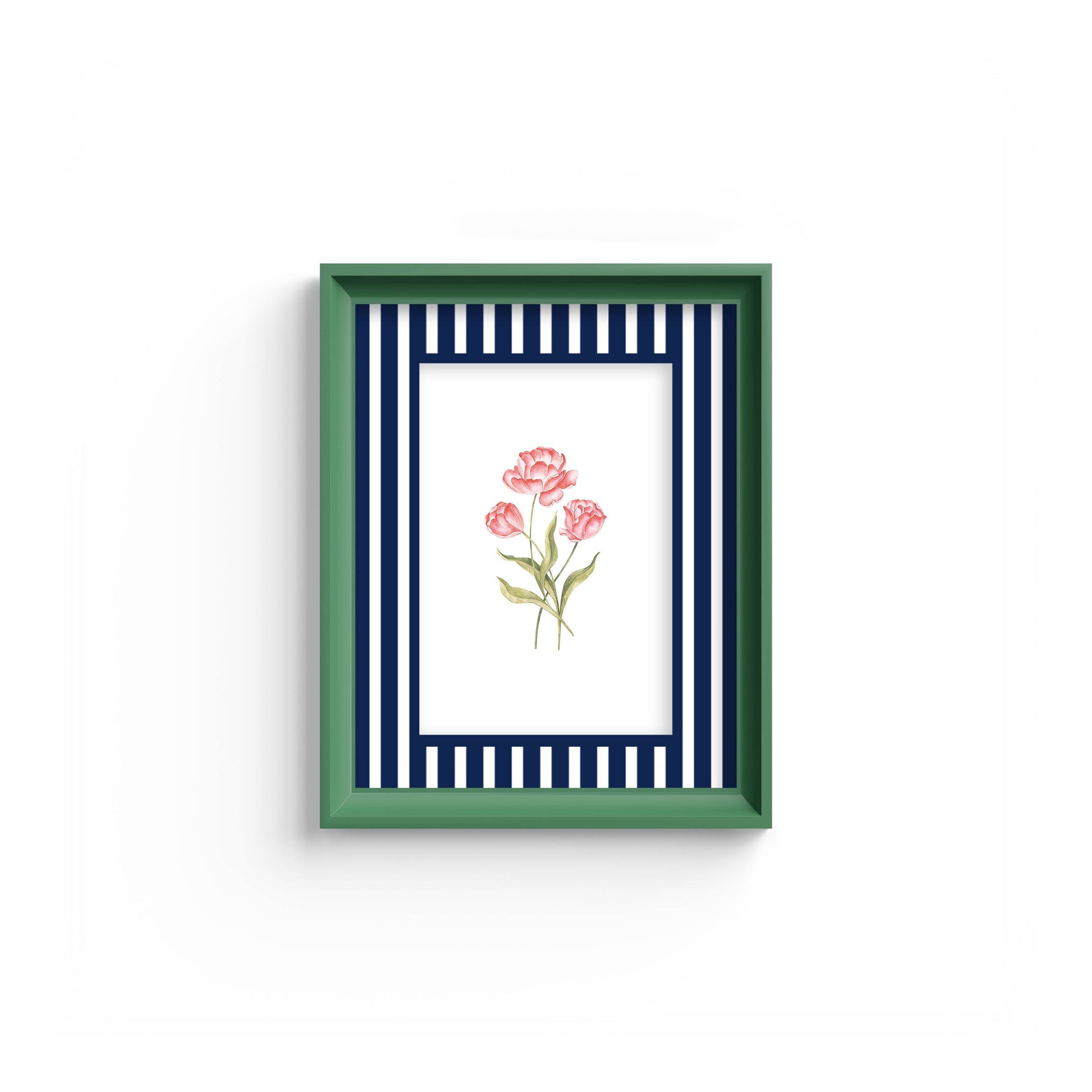 Medium Stripes Photo Mount - mount for picture frame for graduation certificates - green frame - wall hanging - Coeur et Maman