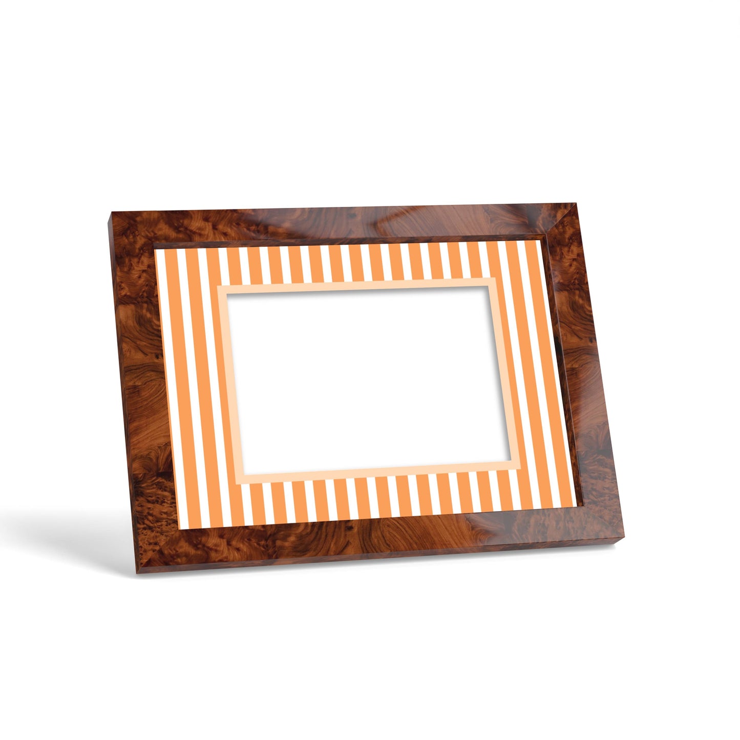 Graduation Photo Mount - Orange Medium Stripes