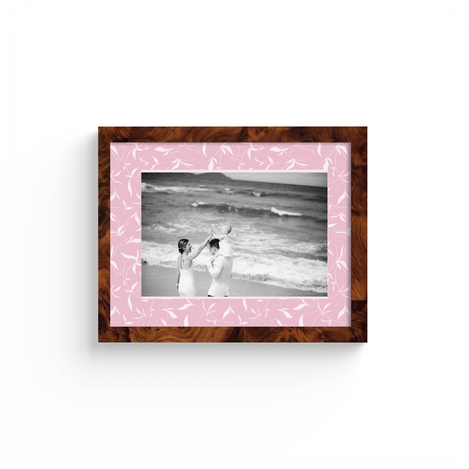 Botanical Photo Mount - custom photo mat for framing -burlwood frame - wall hanging - Coeur et Maman