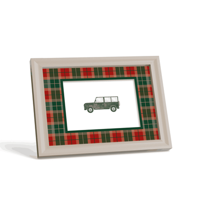 Campbell of Cawdor Tartan Photo Mount - custom photo mat for framing - cream frame - surface leaning - Coeur et Maman