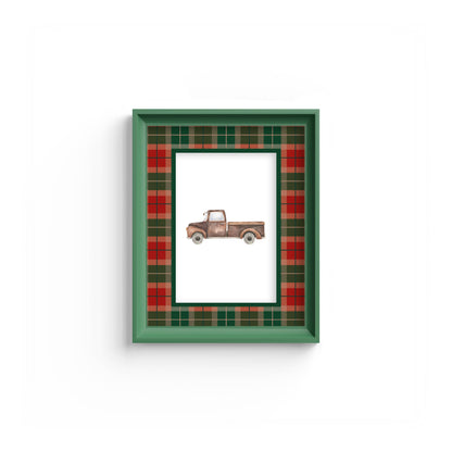 Campbell of Cawdor Tartan Photo Mount - mount for picture frame - green frame - wall hanging - Coeur et Maman