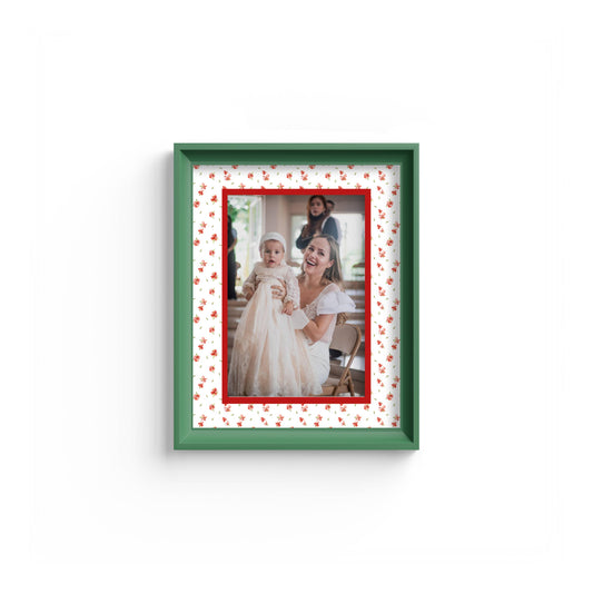 Floral Photo Mount - mount for picture frame - green frame - wall hanging - Coeur et Maman
