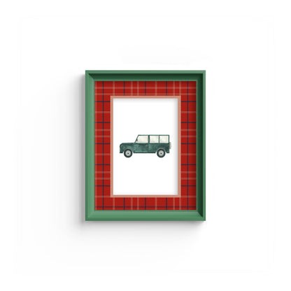 Tartan Photo Mount - mount for picture frame - green frame - wall hanging - Coeur et Maman