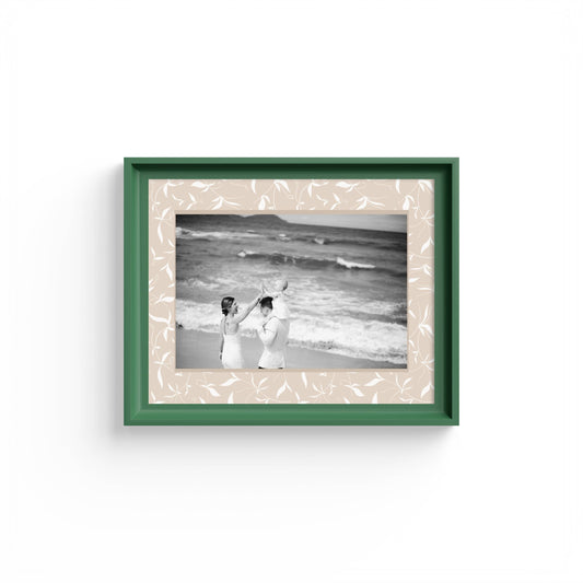 Botanical Photo Mount - mount for picture frame for christening photos -modern christenings gifts -green frame - wall hanging - Coeur et Maman