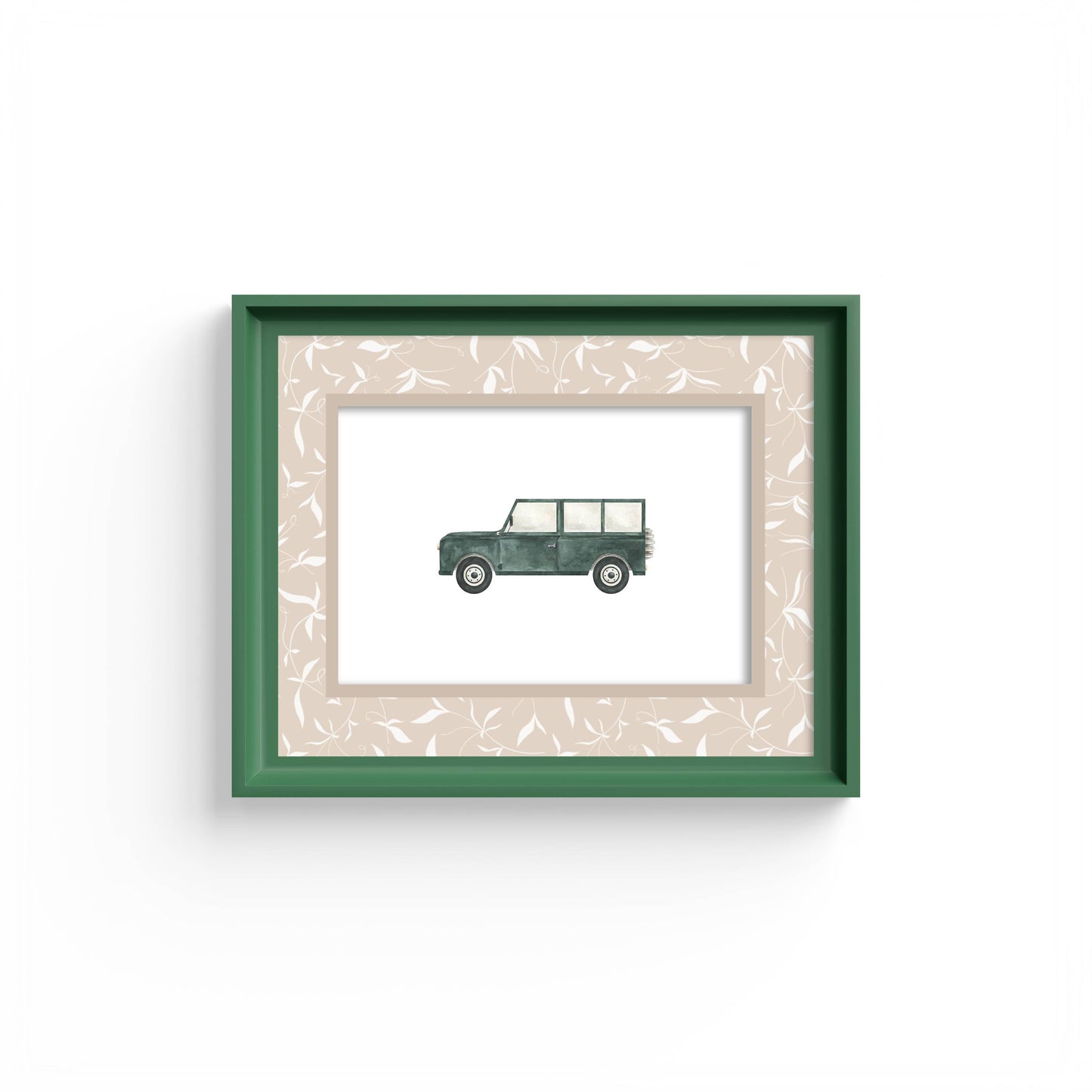 Botanical Photo Mount - mount for picture frame for christening photos -modern christenings gifts -green frame - wall hanging - Coeur et Maman