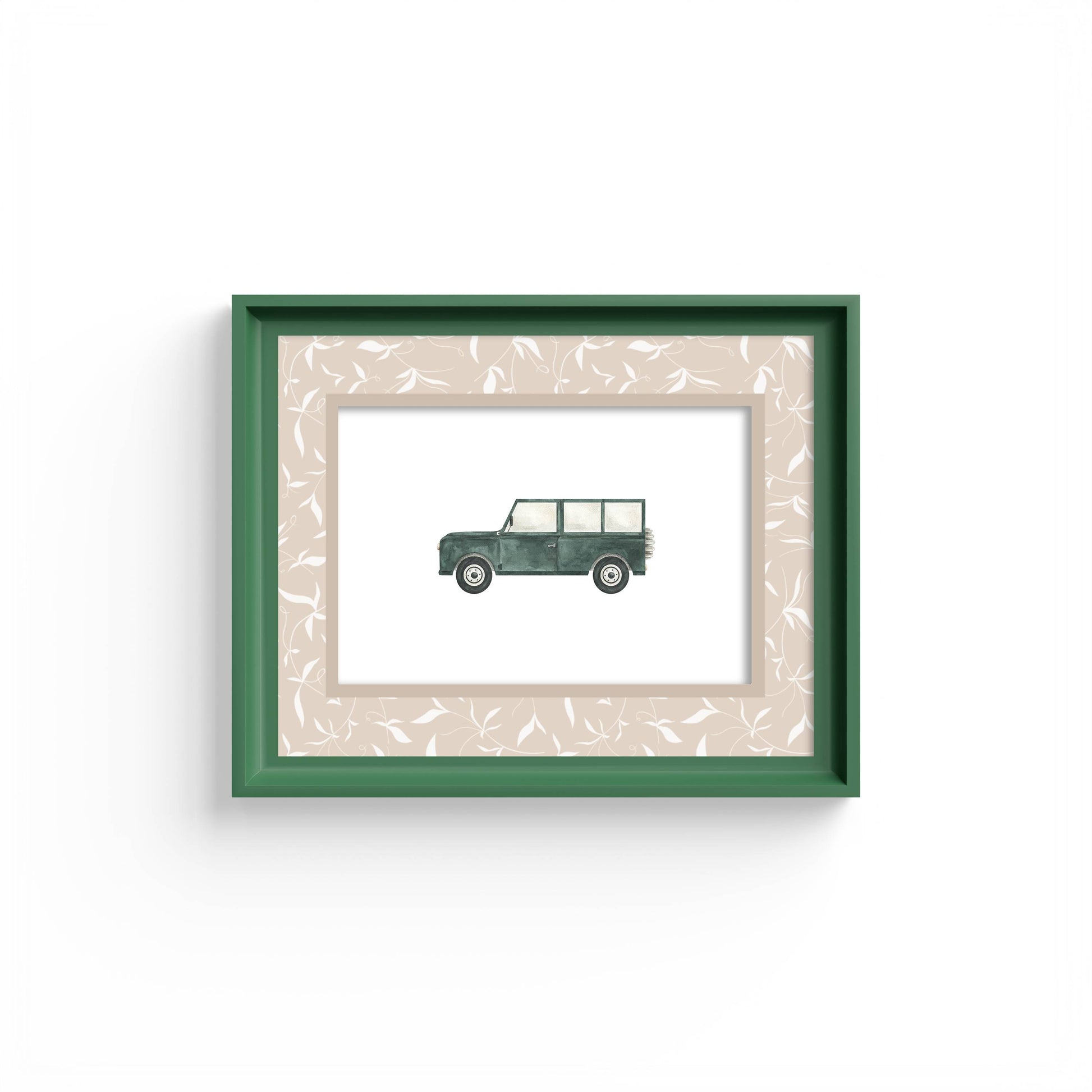 Botanical Photo Mount - mount for picture frame for christening photos -modern christenings gifts -green frame - wall hanging - Coeur et Maman