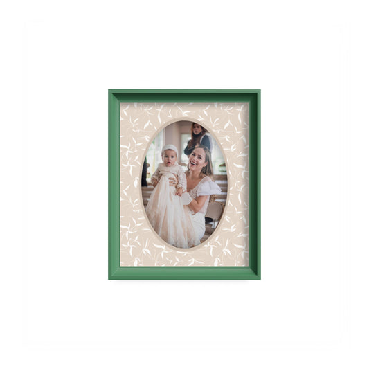 Botanical Photo Mount - mount for picture frame for christening photos -modern christenings gifts -green frame - wall hanging - Coeur et Maman