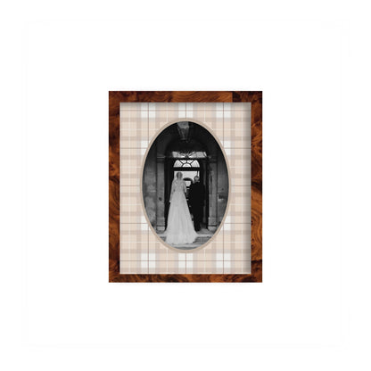 Campbell of Cawdor Tartan Photo Mount - custom photo mat for framing -burlwood frame - wall hanging - Coeur et Maman