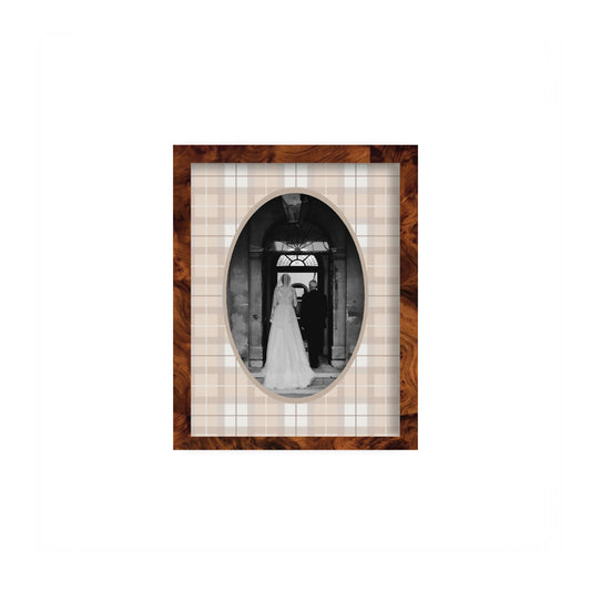 Campbell of Cawdor Tartan Photo Mount - custom photo mat for framing -burlwood frame - wall hanging - Coeur et Maman