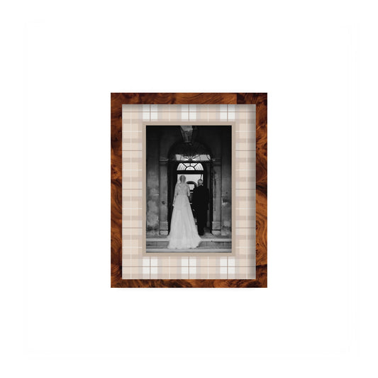 Campbell of Cawdor Tartan Photo Mount - custom photo mat for framing -burlwood frame - wall hanging - Coeur et Maman