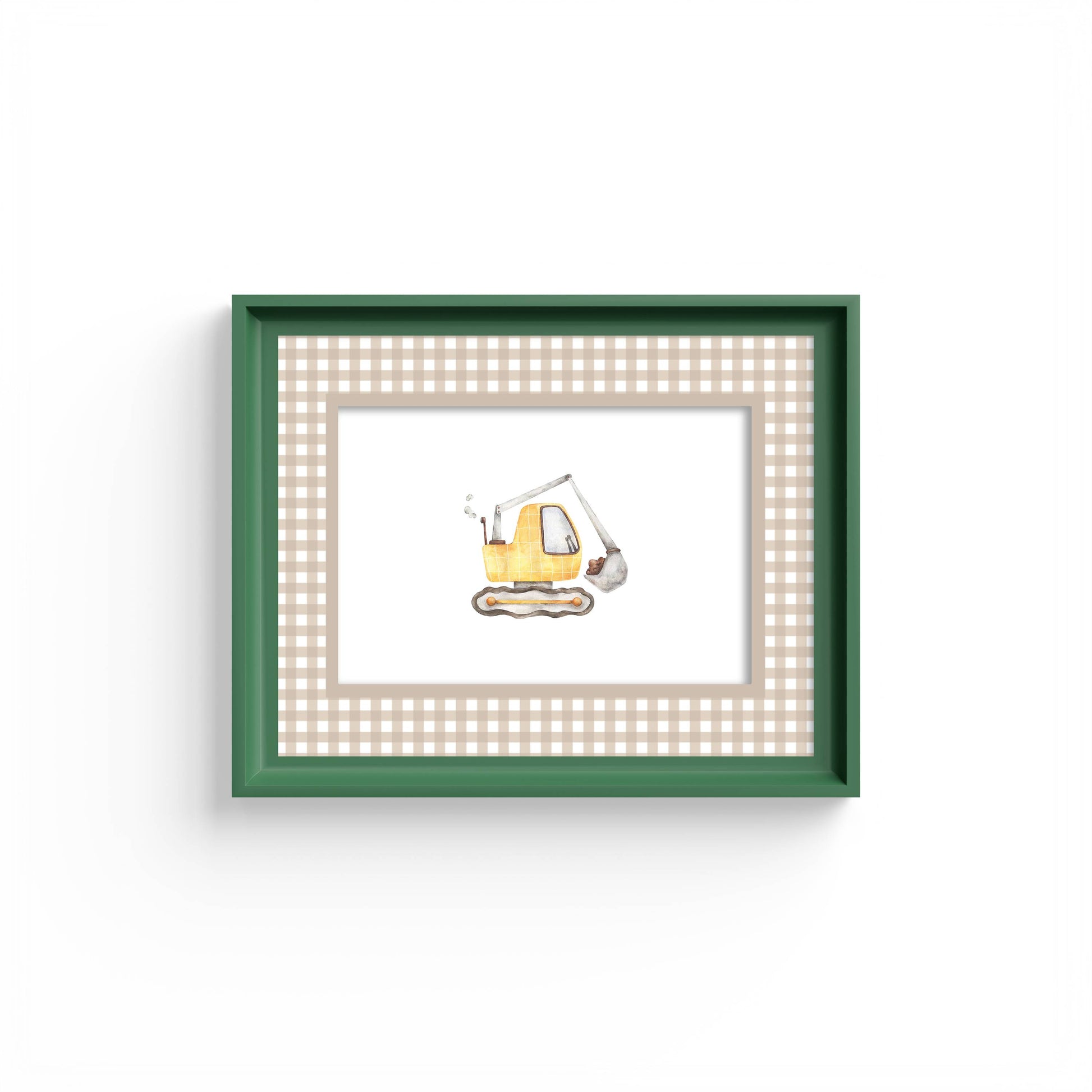 Gingham Photo Mount - mount for picture frame for christening photos -modern christenings gifts -green frame - wall hanging - Coeur et Maman