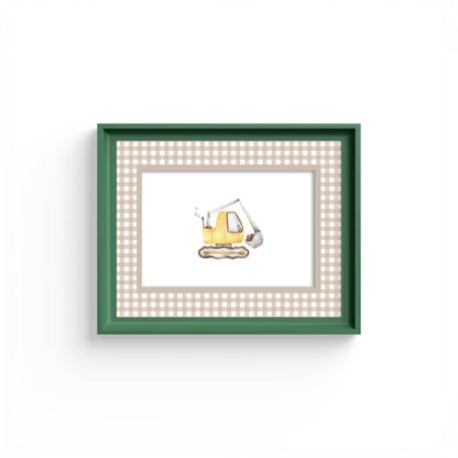 Gingham Photo Mount - mount for picture frame for christening photos -modern christenings gifts -green frame - wall hanging - Coeur et Maman