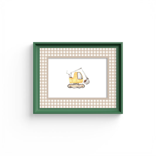 Gingham Photo Mount - mount for picture frame for christening photos -modern christenings gifts -green frame - wall hanging - Coeur et Maman