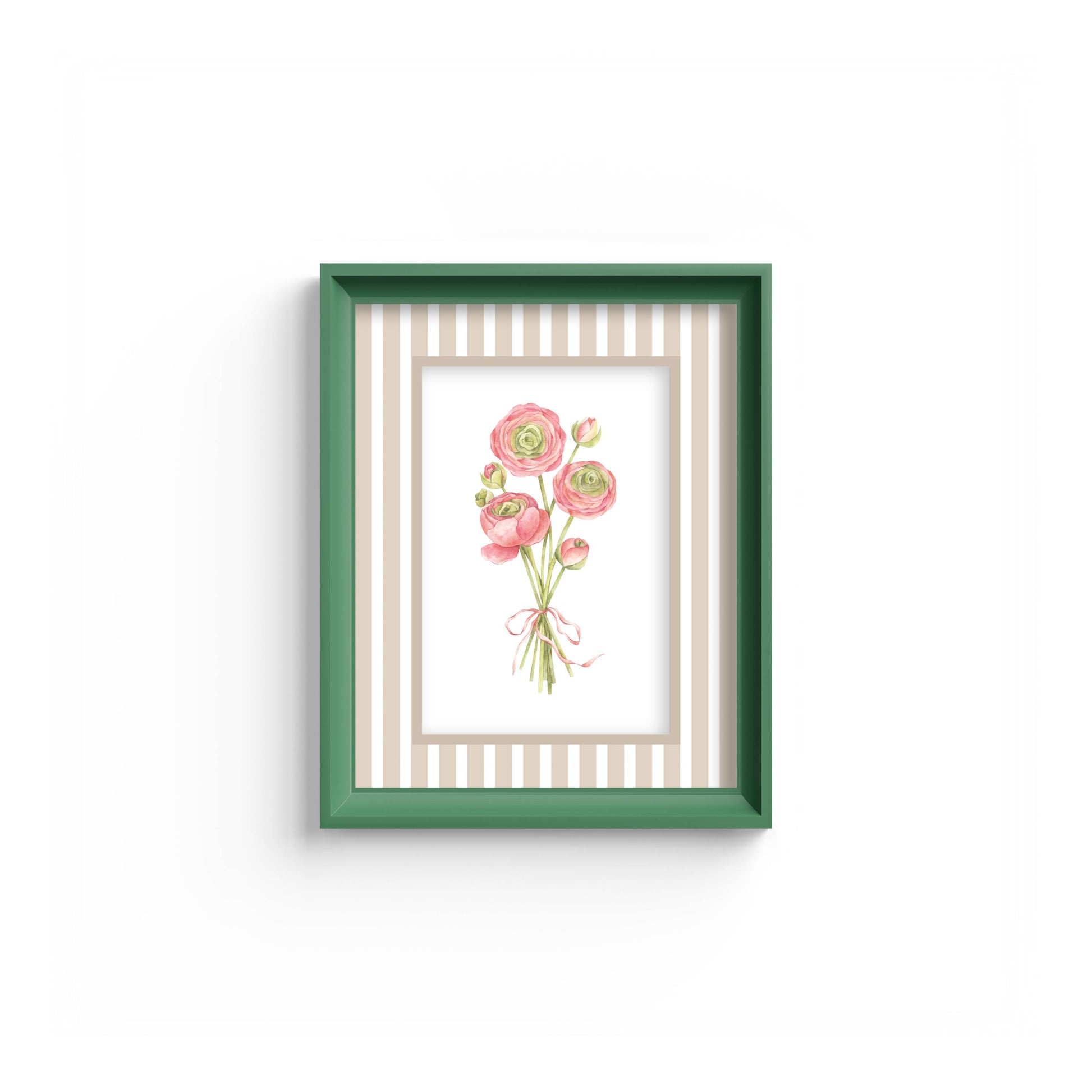 Medium Stripes Photo Mount - mount for picture frame for graduation certificates - green frame - wall hanging - Coeur et Maman
