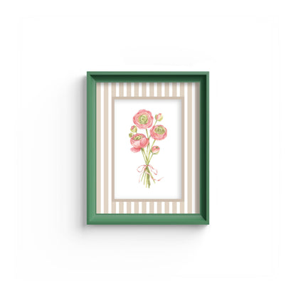Medium Stripes Photo Mount - mount for picture frame for graduation certificates - green frame - wall hanging - Coeur et Maman