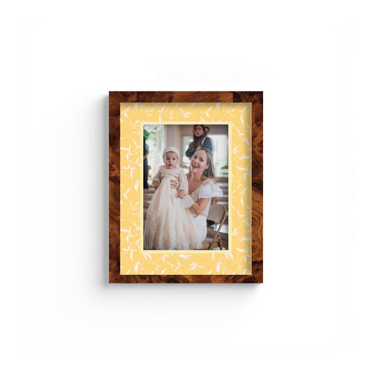 Botanical Photo Mount - custom photo mat for framing -burlwood frame - wall hanging - Coeur et Maman