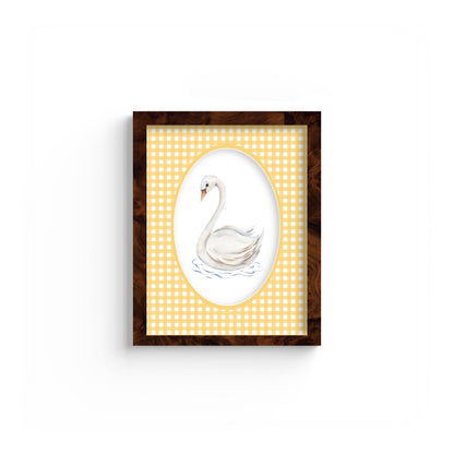 Gingham Photo Mount - custom photo mat for framing -burlwood frame - wall hanging - Coeur et Maman