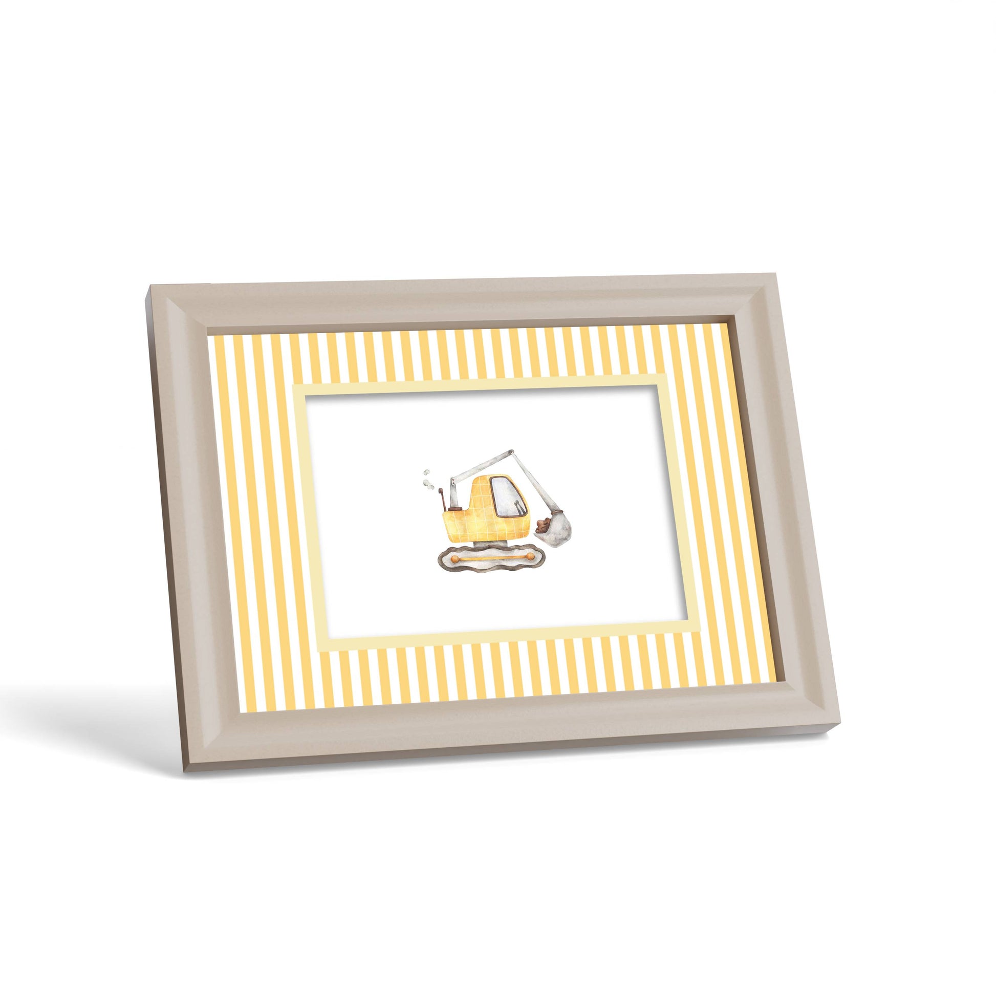 Small Stripes Photo Mount - custom photo mat for framing - cream frame - surface leaning - Coeur et Maman