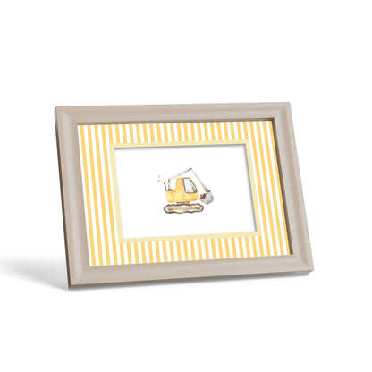 Small Stripes Photo Mount - custom photo mat for framing - cream frame - surface leaning - Coeur et Maman