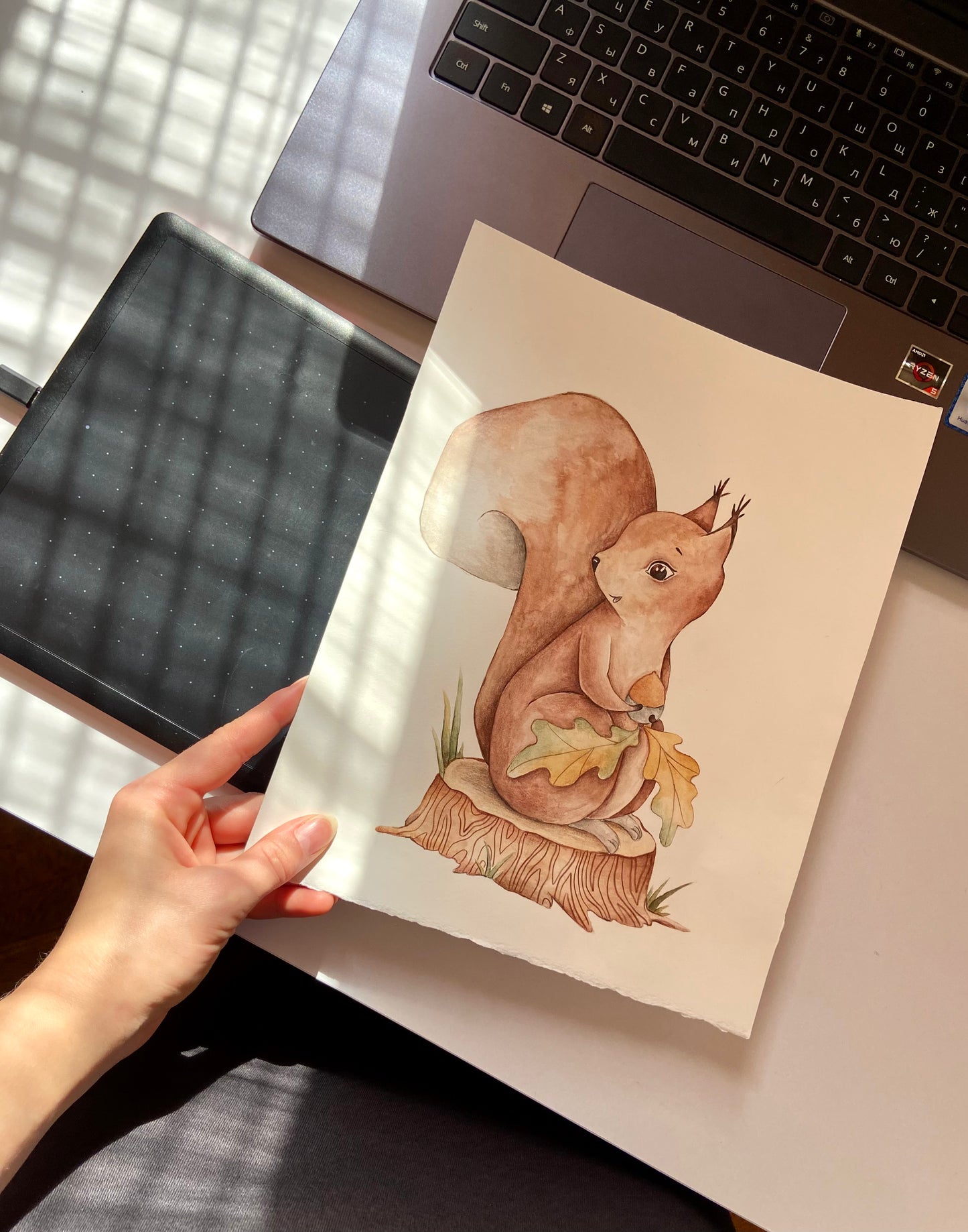 Red Squirrel Nursery Art Print