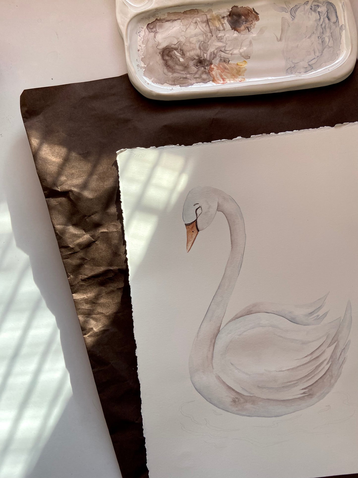 Swan Nursery Art Print