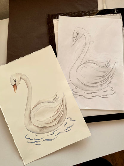 Swan Nursery Art Print