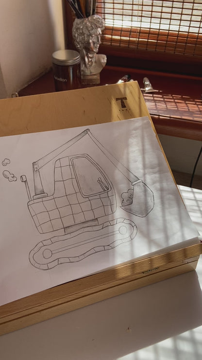 Excavator Nursery Art Print