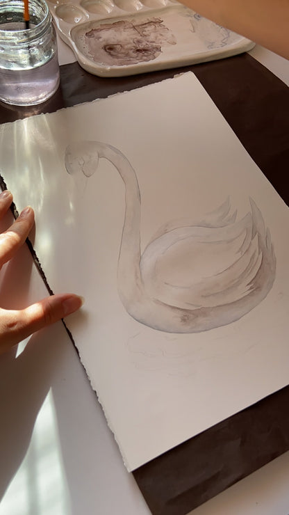 Swan Nursery Art Print